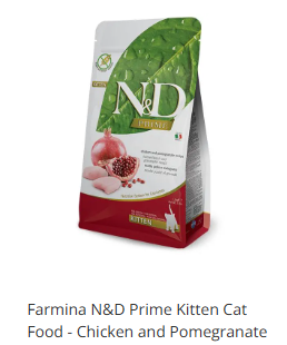 Farmina chicken & pomegranate kitten kibble bag