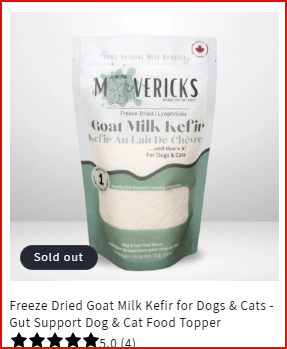 Mavericks freeze dried goat milk kefir product photo